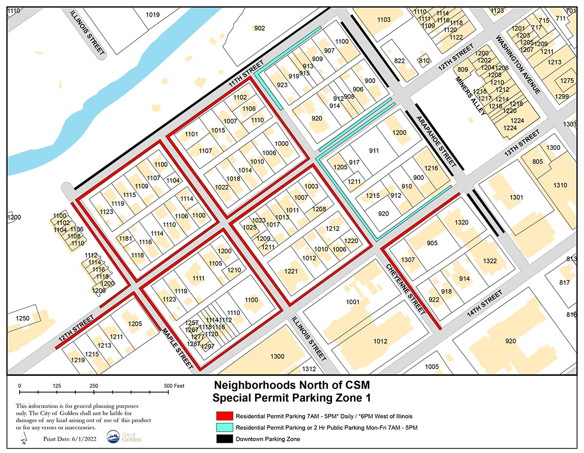 Map of the CSM North Residential permit parking area