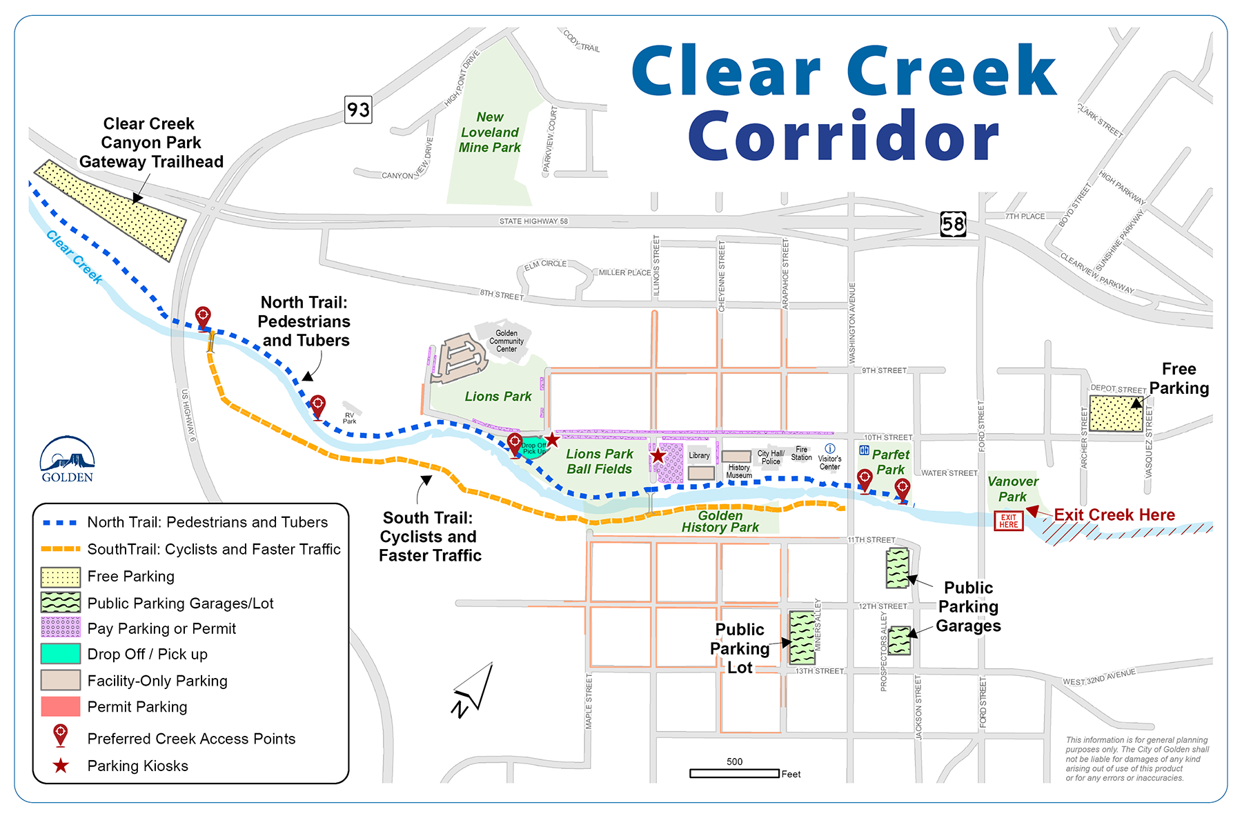 Clear Creek Corridor Map