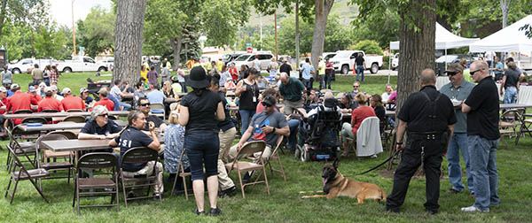 City employees visit and mingle during the annual employee picnic.